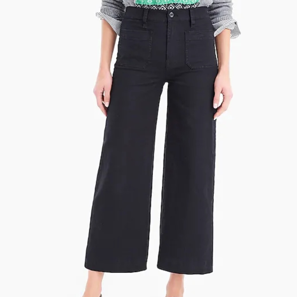 J. Crew Point Sur washed wide-leg crop pant